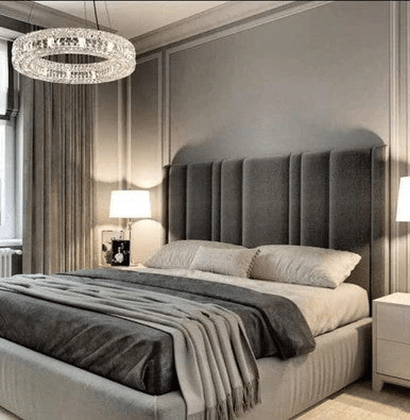 Velvet Contemporary Bedroom Headboard