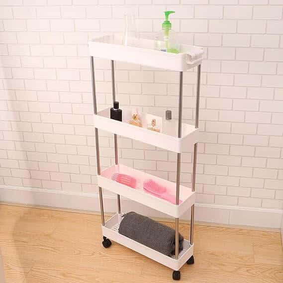 4 Layers Bathroom Kitchen Organizer Rolling Trolley Rack