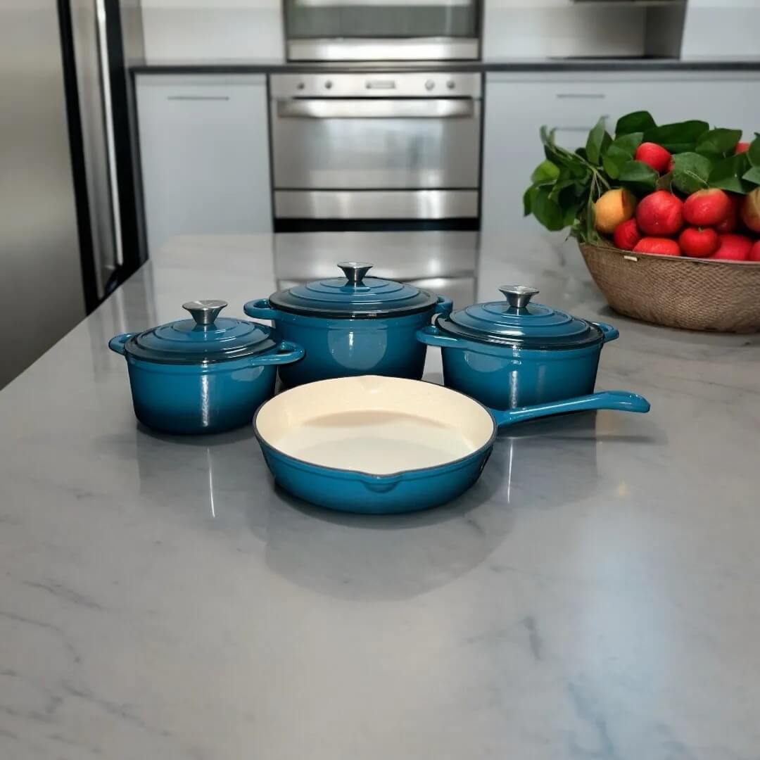 7pcs Enamel Cast Iron Cookware Set