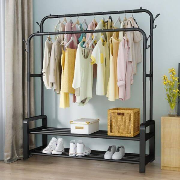 Clothes Hangers with Double Shelf