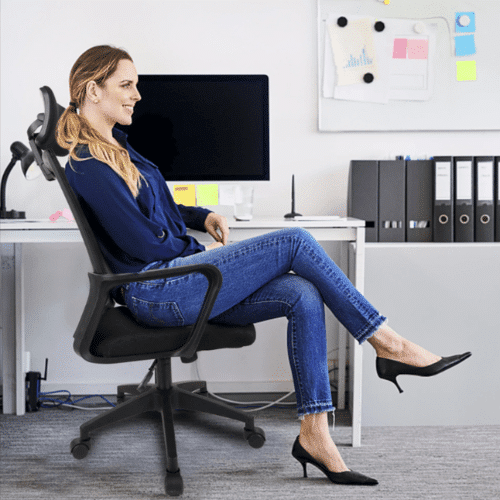 Adjustable Height Mesh Ergo Office Chair with Headrest