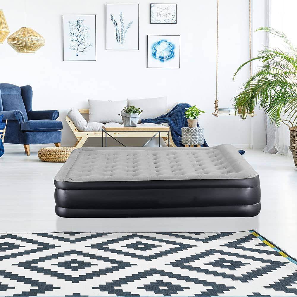 Queen High Raised Flocked Airbed Mattress