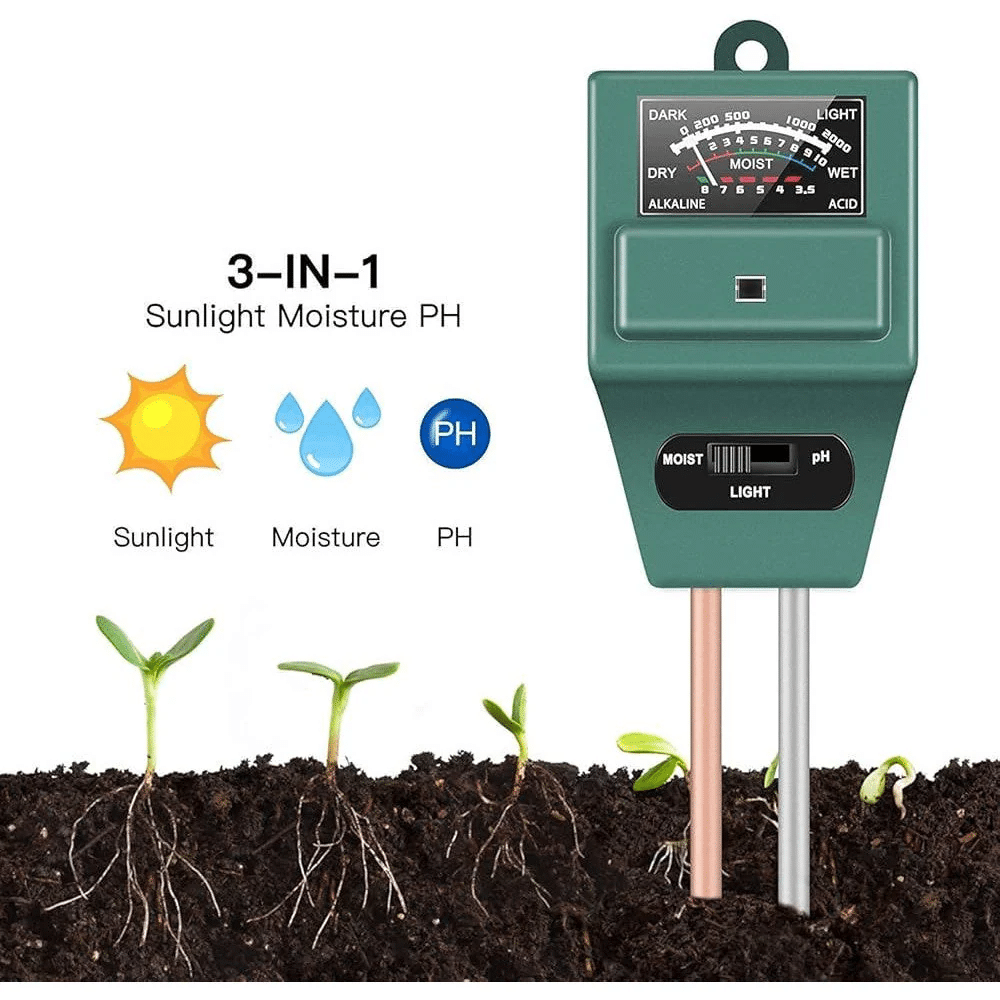 3-in-1 Soil Meter for Moisture, Light, and pH