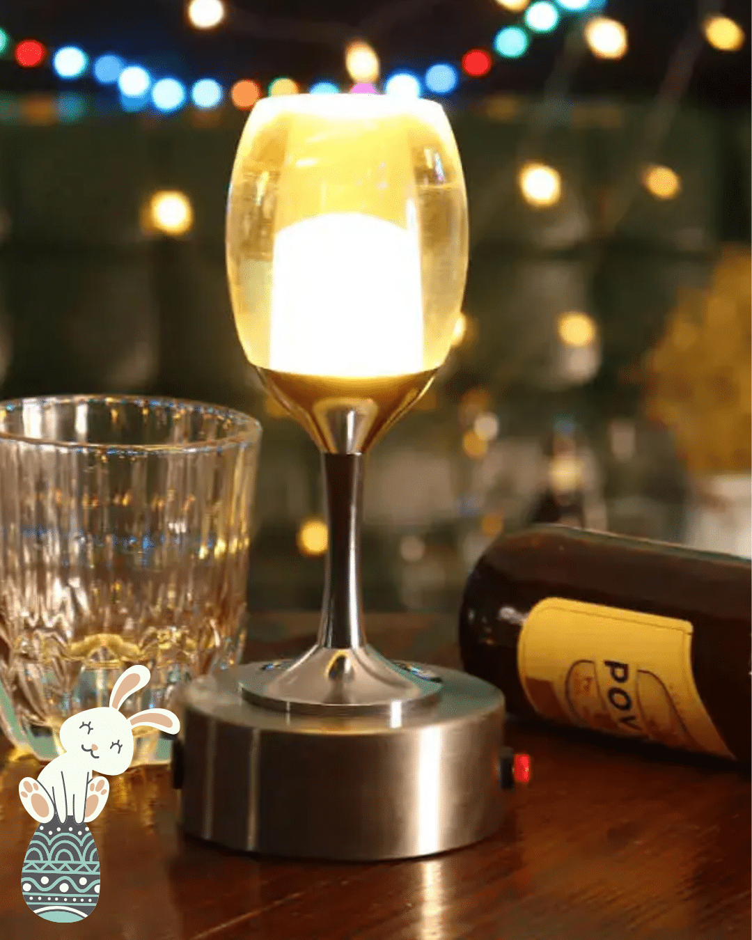 Rechargeable Wine Glass Shaped Table Lamp