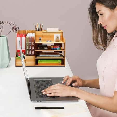 Wooden Office Desk Organizer