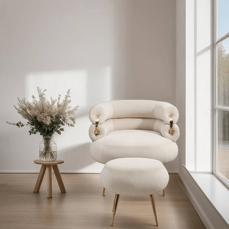 Velvet Ease Lounge Chair & Ottoman Set