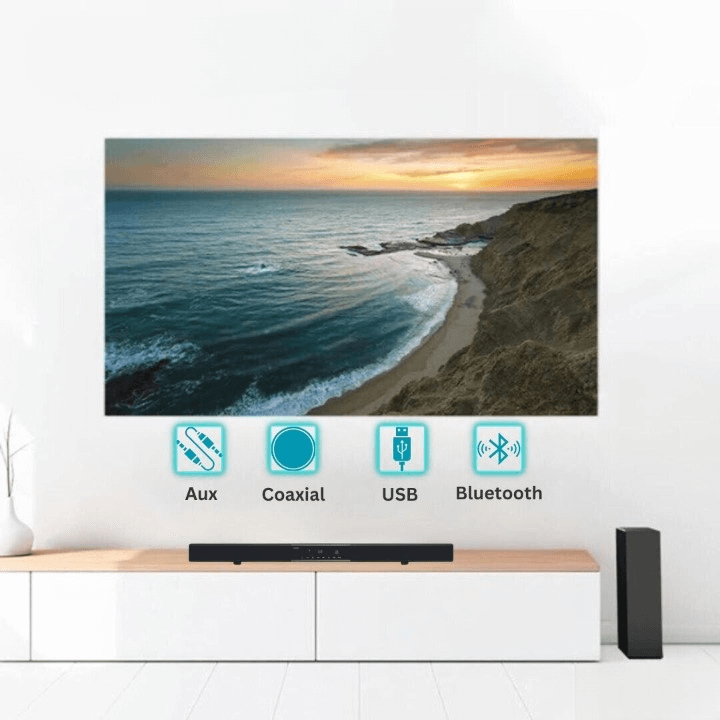 2.1 inch Channel Bluetooth and Sound Bar with Wired Subwoofer