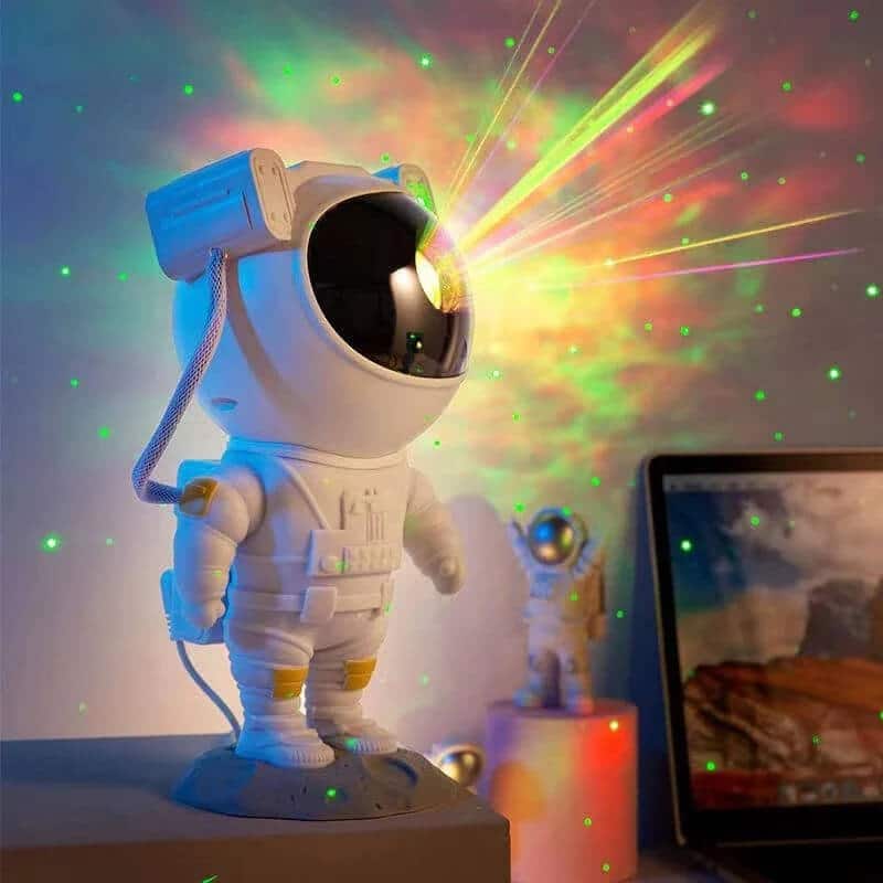 360-Degree Rotating Magnetic Head Astronaut Galaxy Projector