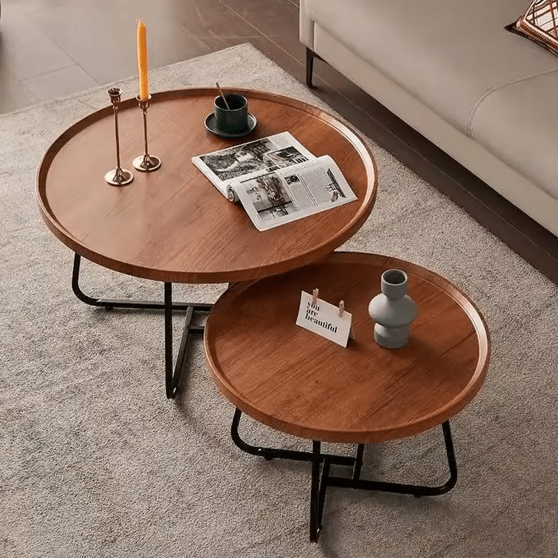 2 Piece Living Room Round Coffee Table