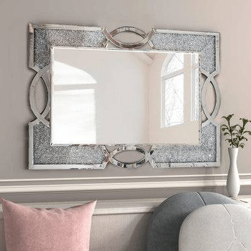 Golden Facet Diamond Wall Mirror