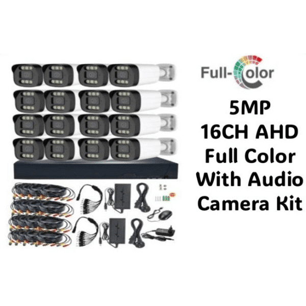 5MP 16 Channel ADH Full Color with Audio CCTV Camera Kit