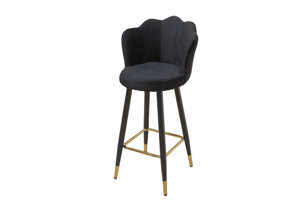 Elegant Curved Velvet Bar Stool
