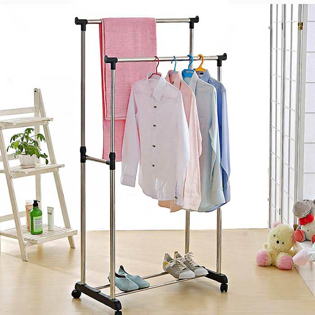 Stainless Steel Double Pole Clothing Rail