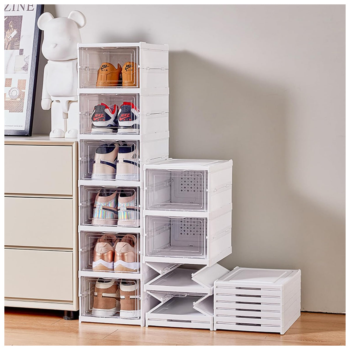 6-Tier Foldable Shoe Storage Drawer – Multi-Functional Organiser