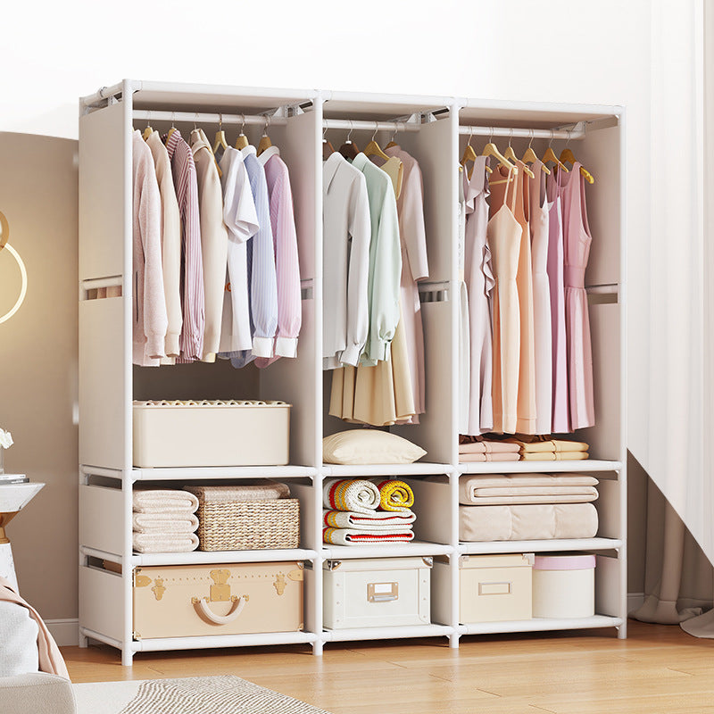 Compact Multi-Layer Standing Wardrobe – Dust-Proof Clothes Storage