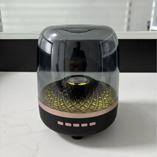 Compact Wireless Smart Speaker with Stereo Sound and LED Lamp