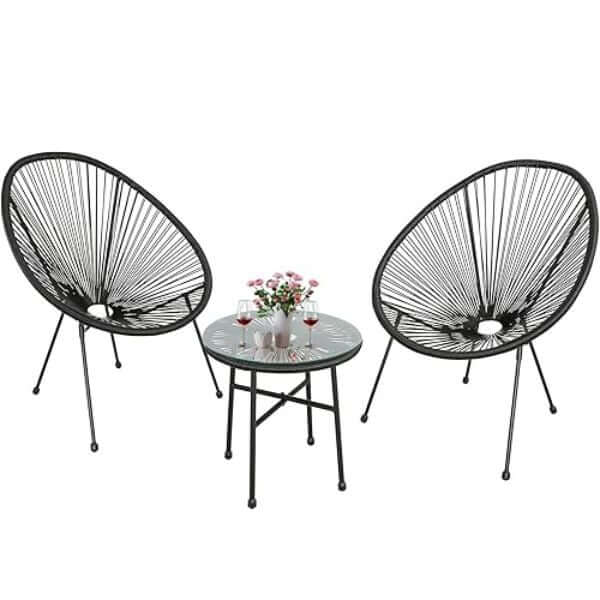 3 Piece Outdoor Acapulco Chairs Set
