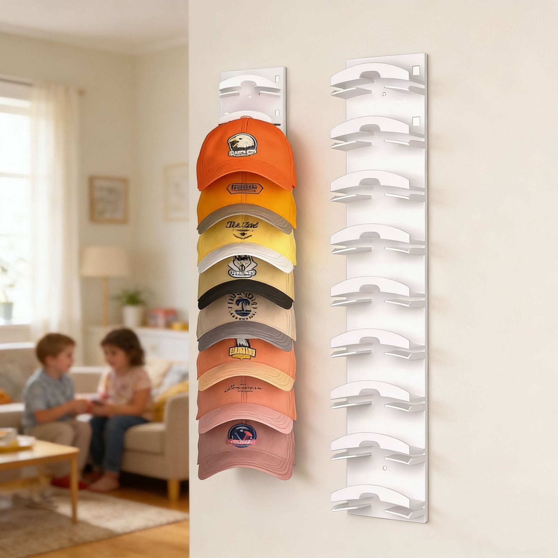 Wall-Mounted Multi-Tier Cap & Hat Storage Rack
