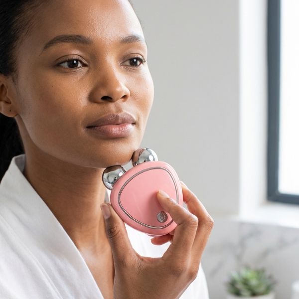 Household Facial Microcurrent Beauty Device Dual Roller