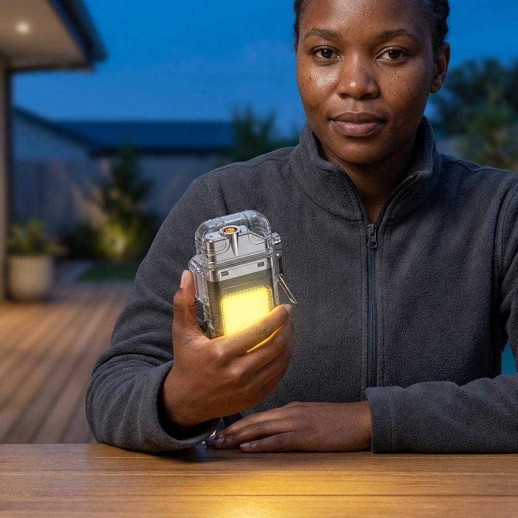 Mini Keychain LED Flashlight & Lighter