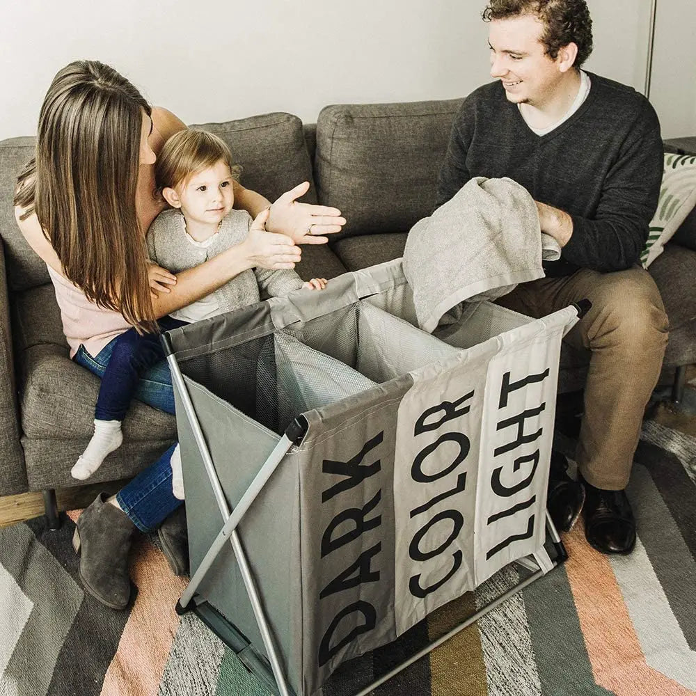 3 Compartment Folding Laundry Basket