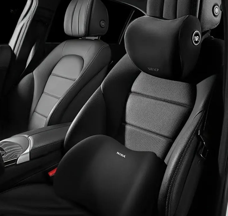Car Headrest And Lumbar Support Set