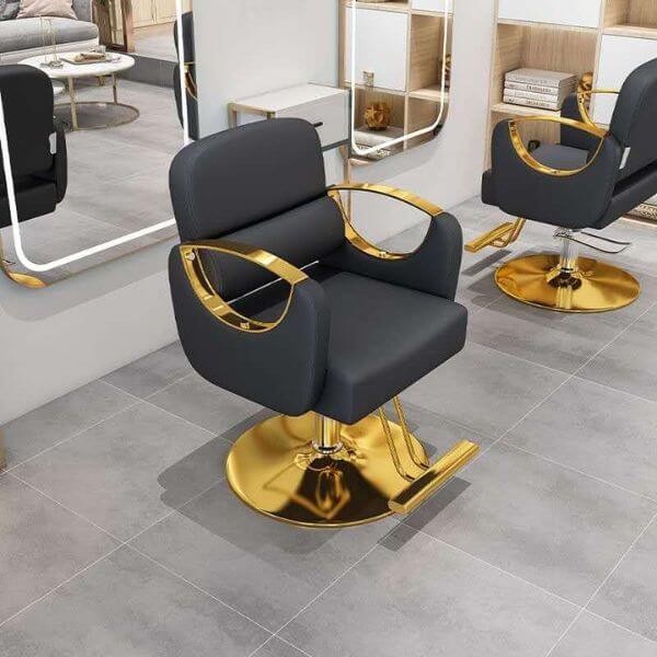 Gold Accent Hairdresser Saloon Chair