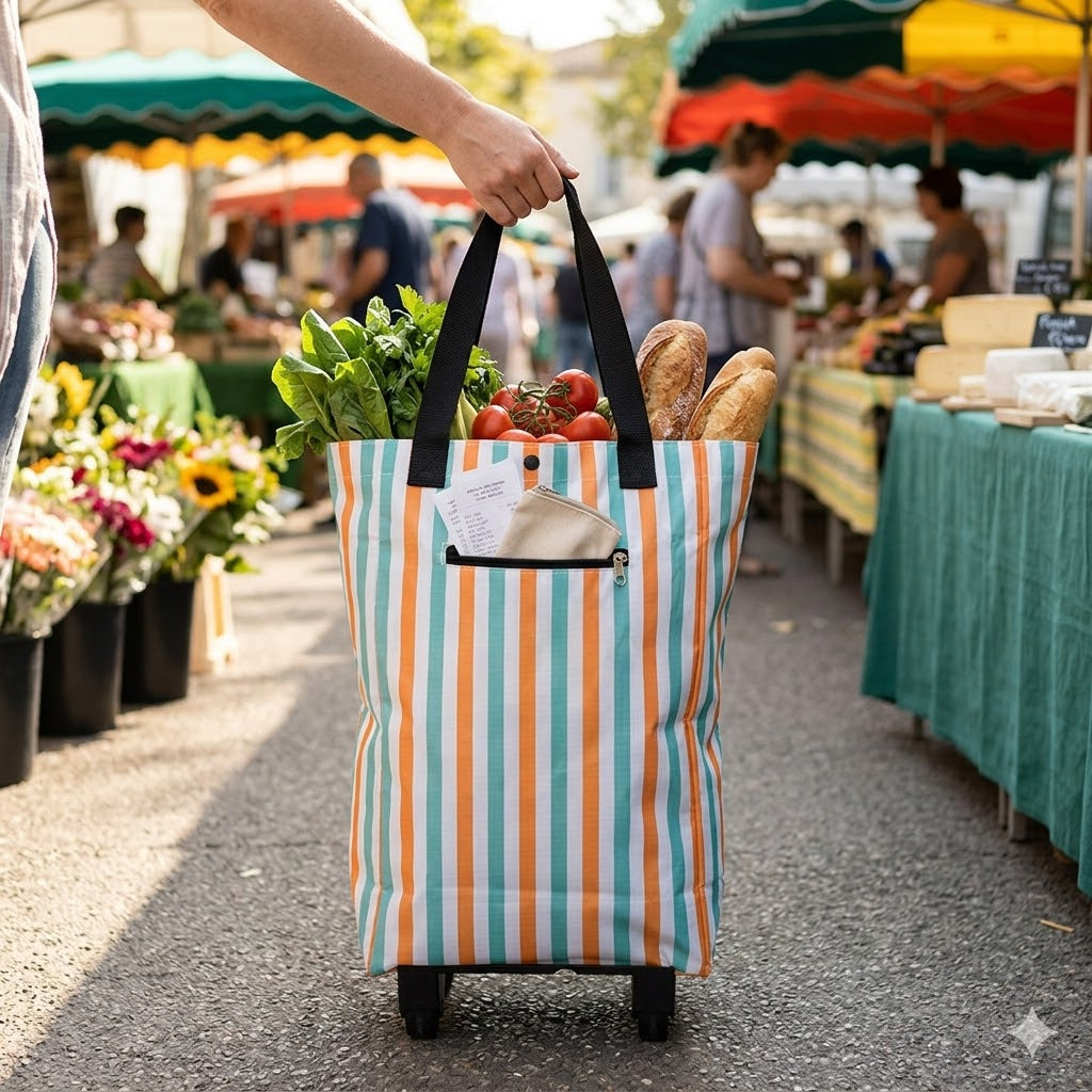Foldable Shopping Trolley Bag with Wheels