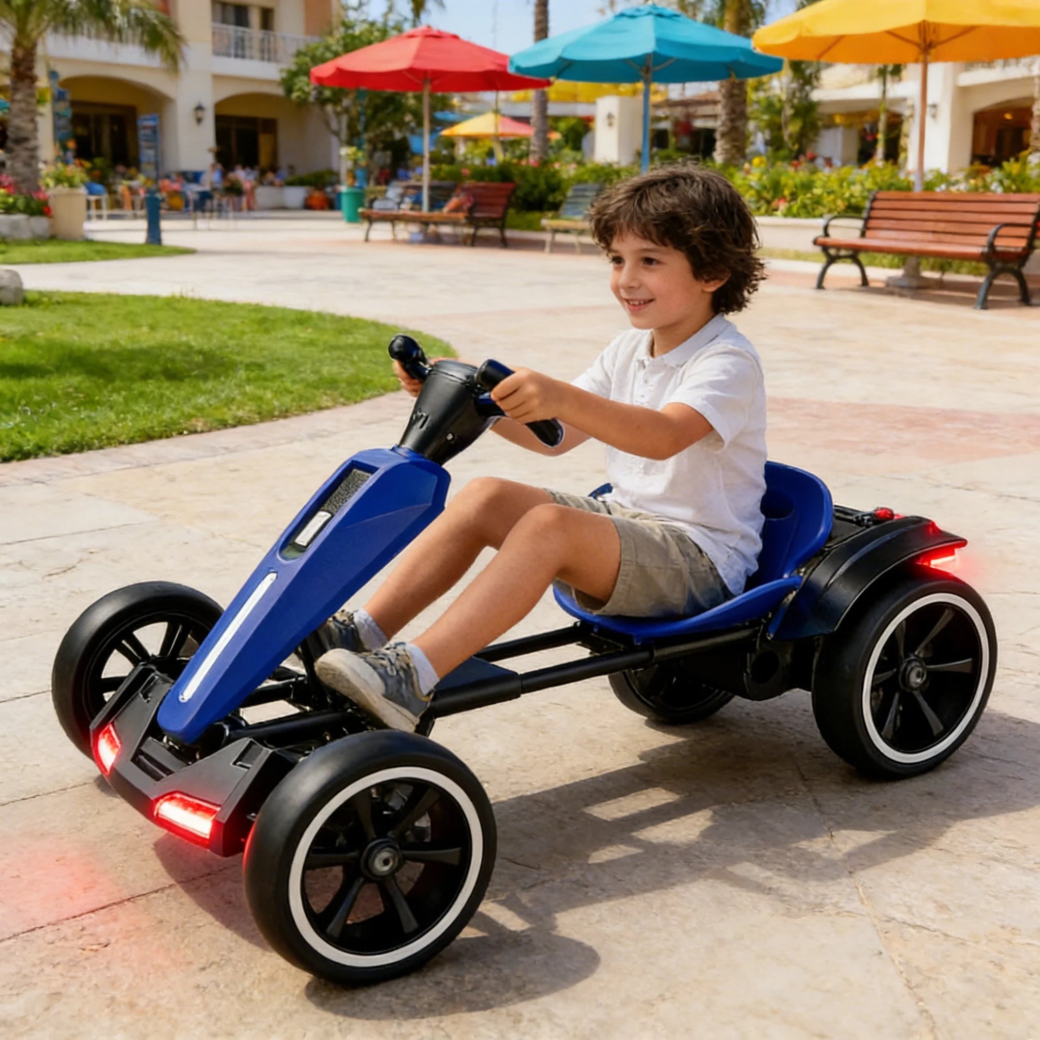 Electric Off-Road Go Kart Van with Utility Cargo Box