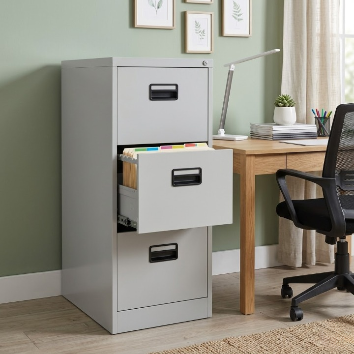 3-Drawer Heavy Duty Steel Filing Cabinet