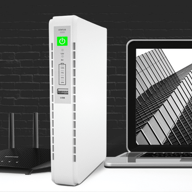 12000mAh Mini UPS Power Bank for Routers, WiFi & Security Cameras