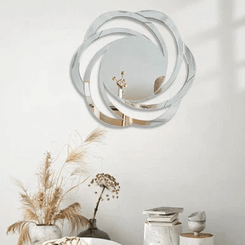 Swirl Flow Frameless Wall Mirror