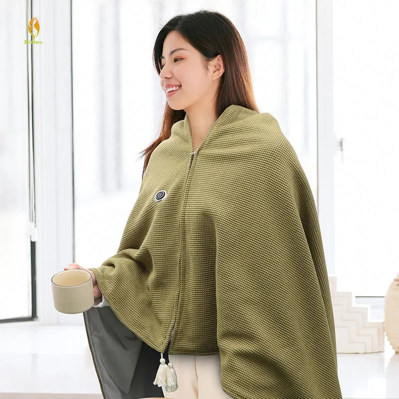 Wearable USB Heated Shawl for Winter