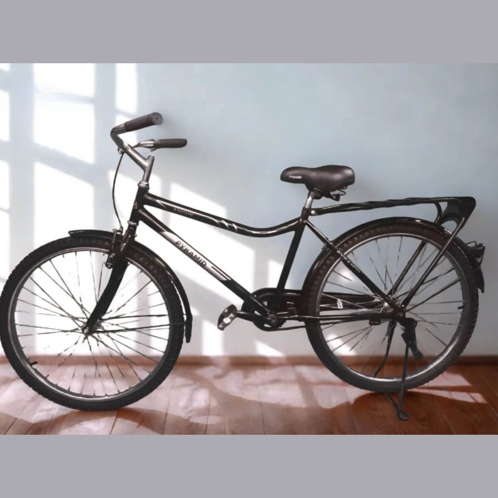 Unisex Pyramid Bicycle with Rear Carrier & Kickstand