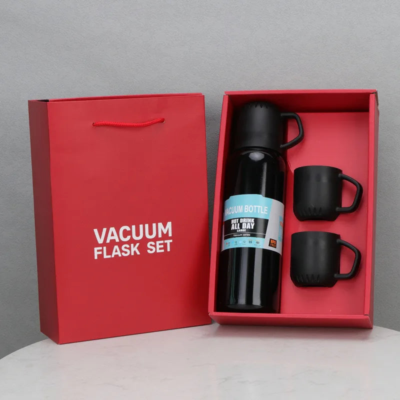 Stainless Steel Vacuum Flask and Cup Set
