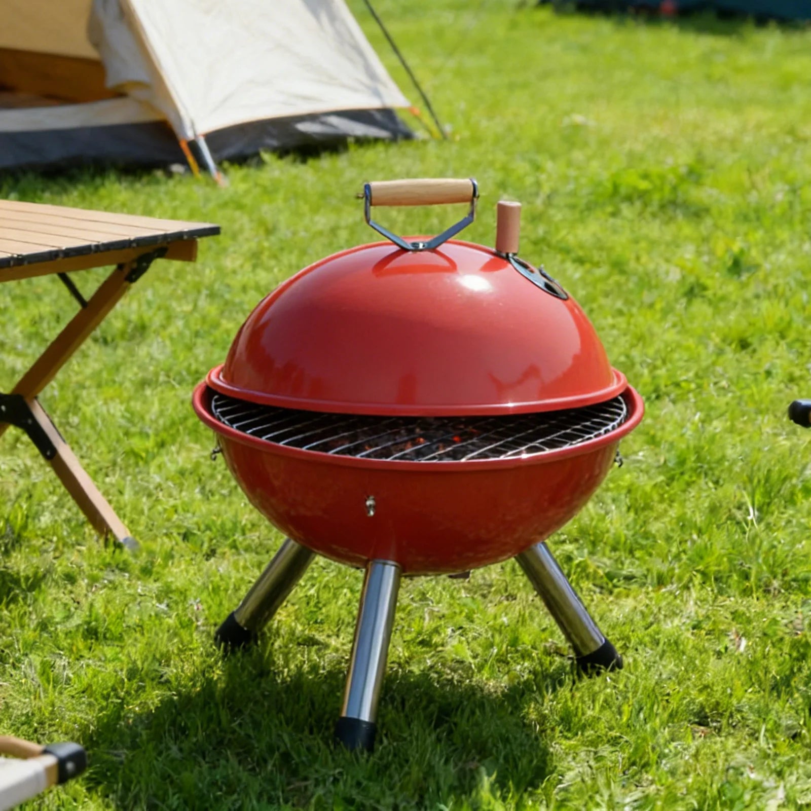 Portable Stainless Steel Charcoal BBQ Grill