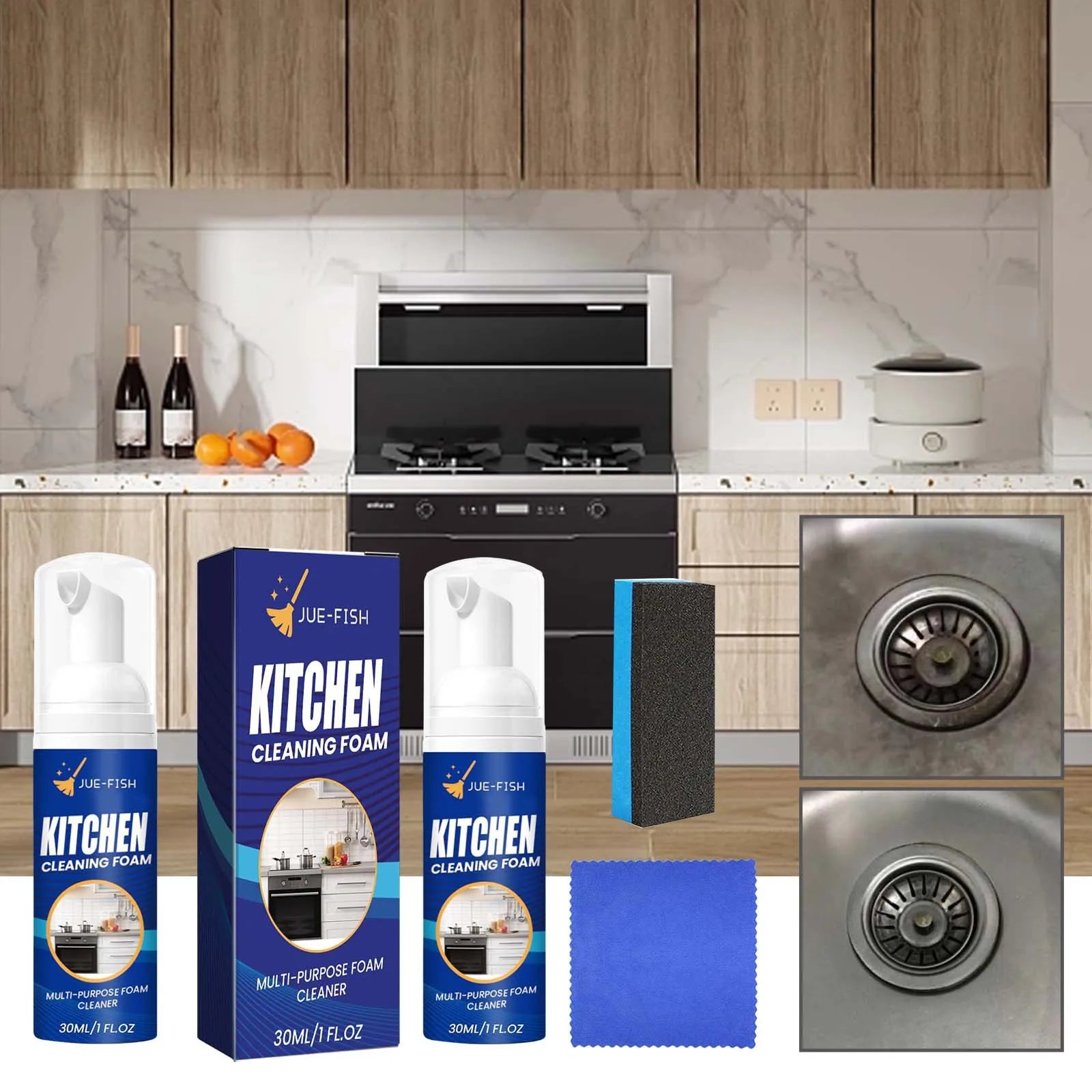 Multi-Purpose Kitchen Cleaning Foam Set