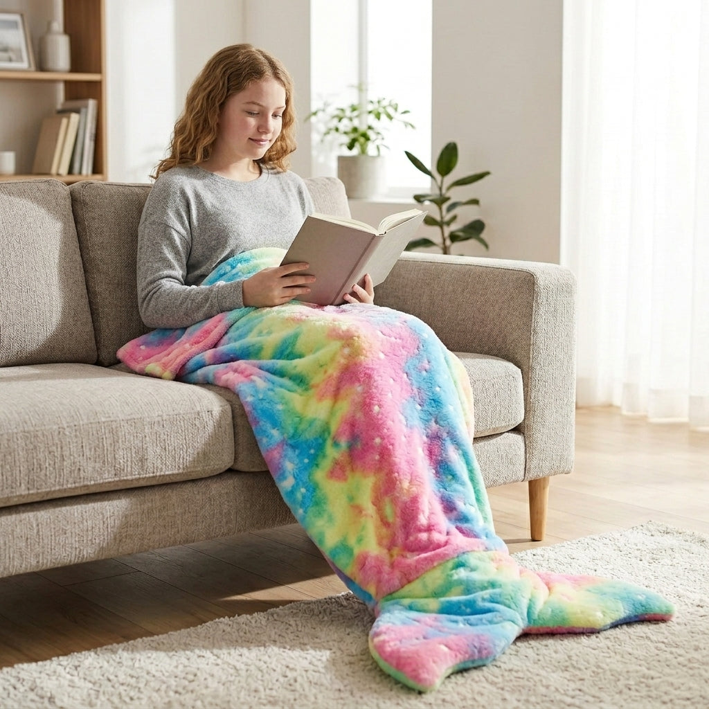 Children's Mermaid Sleeping Bag with Glow in the Dark Design