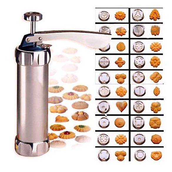 Cookie Press Stainless Steel - Shape Your Cookies Easy!
