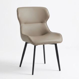 Upholstered Dining Chair with Curved Backrest