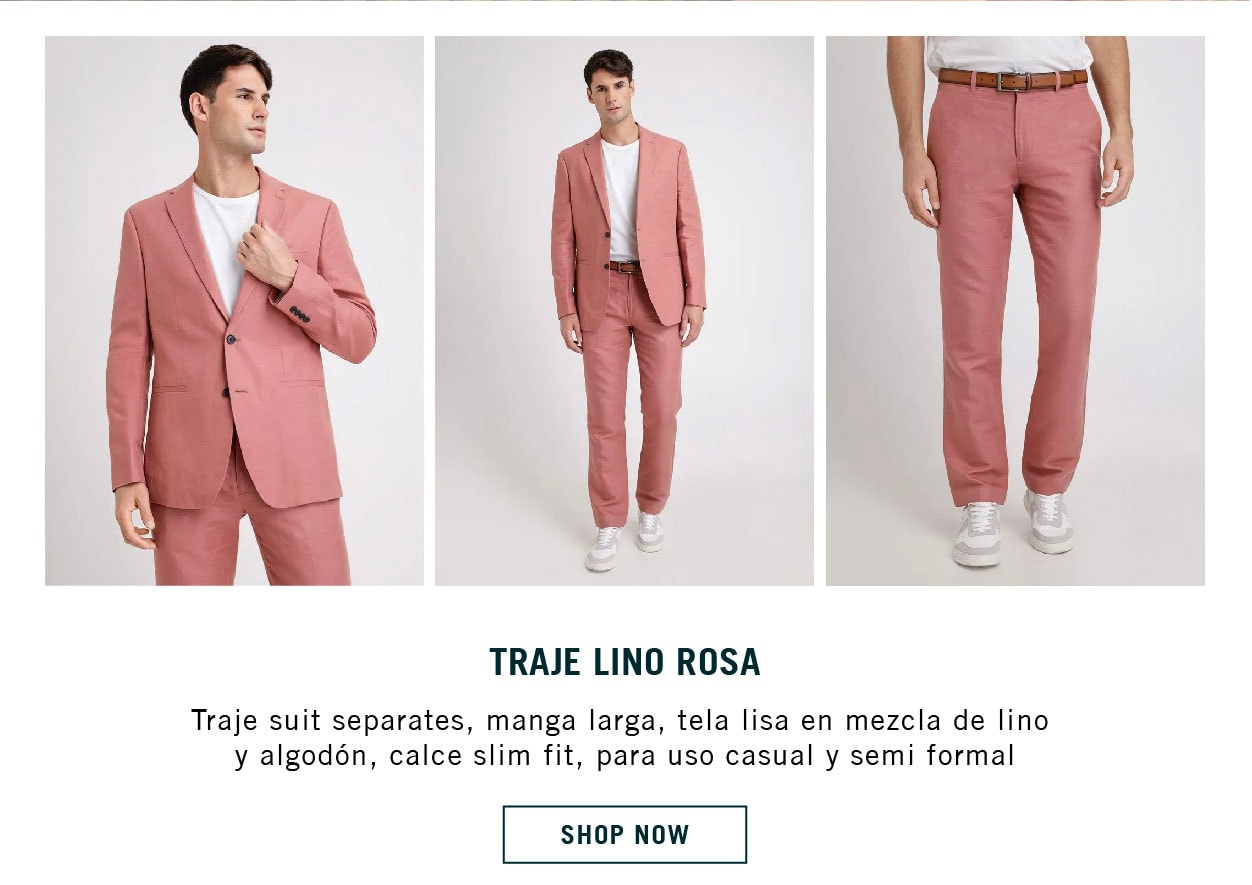 Traje lino rosa