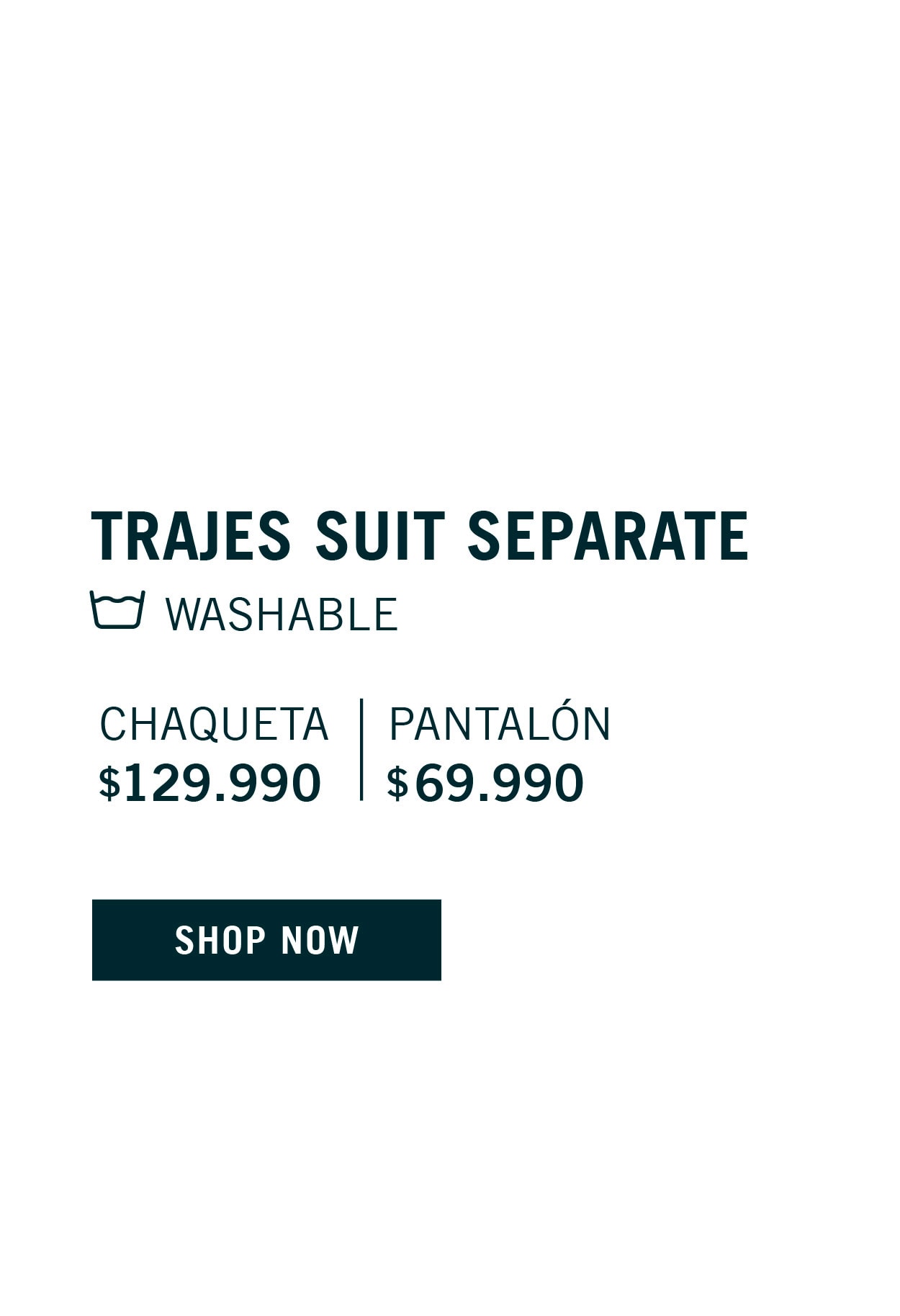 Traje suit separate washable