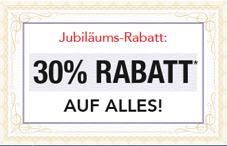 Kein Bild? Jetzt oben Link zu Darstellungsproblemen klicken! - Jubiläums-Rabatt: 30% Rabatt* auf alles! »