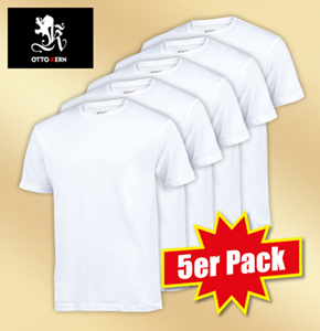 5er Pack Hr. Shirts Otto Kern Rundhals, weiß