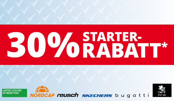 30% Starter-Rabatt* für Sie!