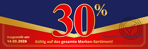 30% Rabatt g�ltig auf das gesamte Marken-Sortiment