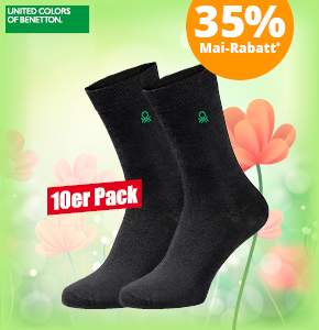 Benetton 10er Pack Socken anthrazit schwarz