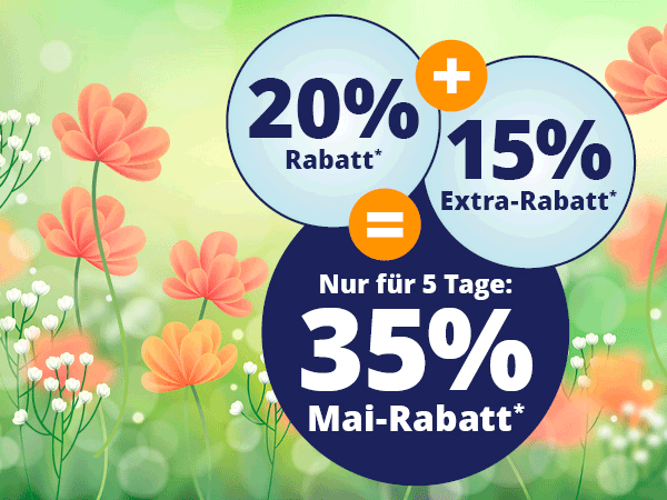 Zum Angebot: 35% Mai-Rabatt* auf alles!!