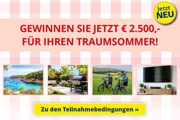 Zum Gewinnspiel: Gewinnen Sie ? 2.500 f�r Ihren perfekten Sommer!