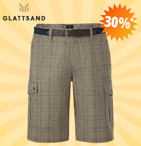 Glattsand Herren Cargo-Bermudas mit G�rtel